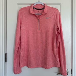 Nike Women's Coral Dri-Fit Quarter-Zip